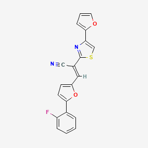 molecular formula C20H11FN2O2S B5425313 (2E)-3-[5-(2-fluorophenyl)furan-2-yl]-2-[4-(furan-2-yl)-1,3-thiazol-2-yl]prop-2-enenitrile 