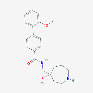 molecular formula C21H26N2O3 B5425455 N-[(4-hydroxy-4-azepanyl)methyl]-2'-methoxy-4-biphenylcarboxamide 
