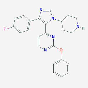 molecular formula C24H22FN5O B542586 2-Phenoxy-4-[1-(piperidine-4-yl)-4-(4-fluorophenyl)-5-imidazolyl]pyrimidine 