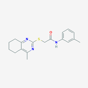molecular formula C18H21N3OS B5426894 N-(3-methylphenyl)-2-[(4-methyl-5,6,7,8-tetrahydro-2-quinazolinyl)thio]acetamide 
