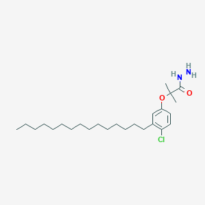 Propanoic acid, 2-(4-chloro-3-pentadecylphenoxy)-2-methyl-, hydrazide