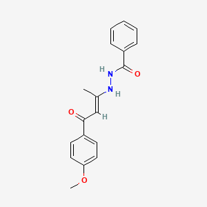 molecular formula C18H18N2O3 B5426989 N'-[(E)-4-(4-methoxyphenyl)-4-oxobut-2-en-2-yl]benzohydrazide 