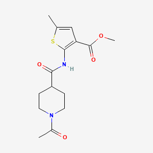 molecular formula C15H20N2O4S B5427004 methyl 2-{[(1-acetyl-4-piperidinyl)carbonyl]amino}-5-methyl-3-thiophenecarboxylate 