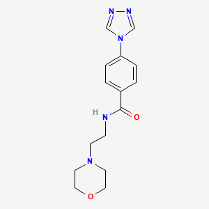 molecular formula C15H19N5O2 B5427008 N-[2-(4-morpholinyl)ethyl]-4-(4H-1,2,4-triazol-4-yl)benzamide 