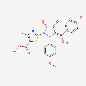molecular formula C25H21FN2O6S B5427016 ethyl 2-[3-(4-fluorobenzoyl)-4-hydroxy-2-(4-methoxyphenyl)-5-oxo-2,5-dihydro-1H-pyrrol-1-yl]-4-methyl-1,3-thiazole-5-carboxylate 