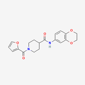 molecular formula C19H20N2O5 B5427020 N-(2,3-dihydro-1,4-benzodioxin-6-yl)-1-(furan-2-carbonyl)piperidine-4-carboxamide 