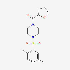 molecular formula C17H24N2O4S B5427053 {4-[(2,5-DIMETHYLPHENYL)SULFONYL]PIPERAZINO}(TETRAHYDRO-2-FURANYL)METHANONE 