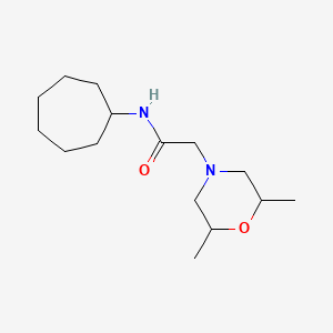 molecular formula C15H28N2O2 B5427069 N-cycloheptyl-2-(2,6-dimethylmorpholin-4-yl)acetamide 