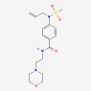 molecular formula C17H25N3O4S B5427097 N-[2-(MORPHOLIN-4-YL)ETHYL]-4-[N-(PROP-2-EN-1-YL)METHANESULFONAMIDO]BENZAMIDE 