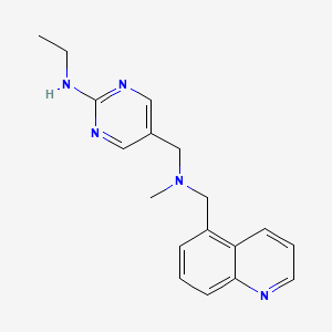 molecular formula C18H21N5 B5427137 N-ethyl-5-{[methyl(5-quinolinylmethyl)amino]methyl}-2-pyrimidinamine 