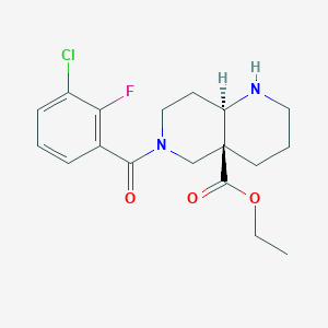 molecular formula C18H22ClFN2O3 B5427151 ethyl (4aS*,8aR*)-6-(3-chloro-2-fluorobenzoyl)octahydro-1,6-naphthyridine-4a(2H)-carboxylate 