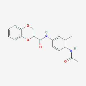 molecular formula C18H18N2O4 B5427242 N-(4-Acetamido-3-methylphenyl)-2,3-dihydro-1,4-benzodioxine-2-carboxamide 