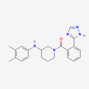 molecular formula C22H25N5O B5427259 N-(3,4-dimethylphenyl)-1-[2-(1H-1,2,4-triazol-3-yl)benzoyl]-3-piperidinamine 