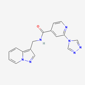 molecular formula C16H13N7O B5427264 N-(pyrazolo[1,5-a]pyridin-3-ylmethyl)-2-(4H-1,2,4-triazol-4-yl)isonicotinamide 