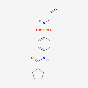 molecular formula C15H20N2O3S B5427283 N-{4-[(PROP-2-EN-1-YL)SULFAMOYL]PHENYL}CYCLOPENTANECARBOXAMIDE 