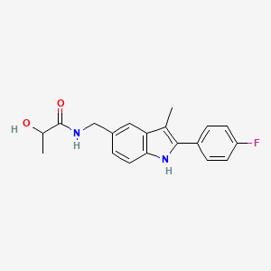 molecular formula C19H19FN2O2 B5427287 N-{[2-(4-fluorophenyl)-3-methyl-1H-indol-5-yl]methyl}-2-hydroxypropanamide 