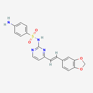 molecular formula C19H16N4O4S B5427341 4-amino-N-[4-[(E)-2-(1,3-benzodioxol-5-yl)ethenyl]pyrimidin-2-yl]benzenesulfonamide 