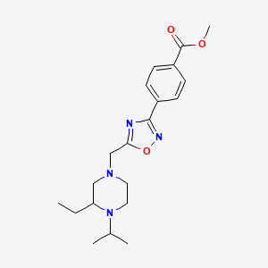 molecular formula C20H28N4O3 B5427370 methyl 4-{5-[(3-ethyl-4-isopropyl-1-piperazinyl)methyl]-1,2,4-oxadiazol-3-yl}benzoate 