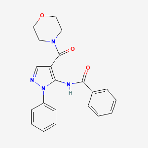 molecular formula C21H20N4O3 B5427374 N-[4-(MORPHOLINOCARBONYL)-1-PHENYL-1H-PYRAZOL-5-YL]BENZAMIDE 