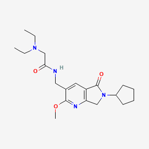 molecular formula C20H30N4O3 B5427392 N-[(6-cyclopentyl-2-methoxy-5-oxo-6,7-dihydro-5H-pyrrolo[3,4-b]pyridin-3-yl)methyl]-2-(diethylamino)acetamide 