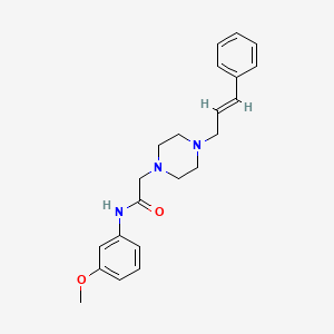 molecular formula C22H27N3O2 B5427486 N-(3-methoxyphenyl)-2-[4-(3-phenyl-2-propen-1-yl)-1-piperazinyl]acetamide 