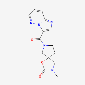 molecular formula C14H15N5O3 B5427552 7-(imidazo[1,2-b]pyridazin-3-ylcarbonyl)-3-methyl-1-oxa-3,7-diazaspiro[4.4]nonan-2-one 