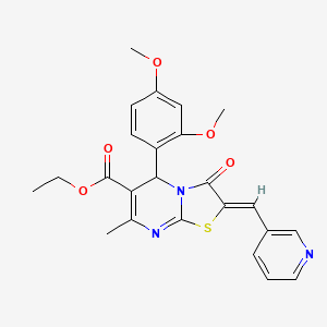 molecular formula C24H23N3O5S B5427638 ETHYL (2Z)-5-(2,4-DIMETHOXYPHENYL)-7-METHYL-3-OXO-2-[(PYRIDIN-3-YL)METHYLIDENE]-2H,3H,5H-[1,3]THIAZOLO[3,2-A]PYRIMIDINE-6-CARBOXYLATE 