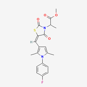 molecular formula C20H19FN2O4S B5427654 methyl 2-[(5E)-5-{[1-(4-fluorophenyl)-2,5-dimethyl-1H-pyrrol-3-yl]methylidene}-2,4-dioxo-1,3-thiazolidin-3-yl]propanoate 