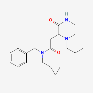 molecular formula C21H31N3O2 B5427668 N-benzyl-N-(cyclopropylmethyl)-2-(1-isobutyl-3-oxo-2-piperazinyl)acetamide 
