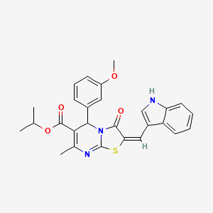 molecular formula C27H25N3O4S B5427676 isopropyl 2-(1H-indol-3-ylmethylene)-5-(3-methoxyphenyl)-7-methyl-3-oxo-2,3-dihydro-5H-[1,3]thiazolo[3,2-a]pyrimidine-6-carboxylate 