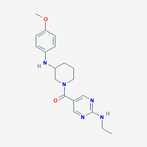molecular formula C19H25N5O2 B5427855 N-ethyl-5-({3-[(4-methoxyphenyl)amino]-1-piperidinyl}carbonyl)-2-pyrimidinamine 