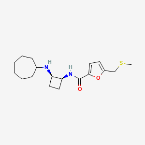 molecular formula C18H28N2O2S B5427936 N-[(1S,2R)-2-(cycloheptylamino)cyclobutyl]-5-(methylsulfanylmethyl)furan-2-carboxamide 