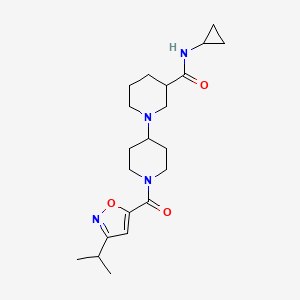 molecular formula C21H32N4O3 B5428041 N-cyclopropyl-1'-[(3-isopropylisoxazol-5-yl)carbonyl]-1,4'-bipiperidine-3-carboxamide 