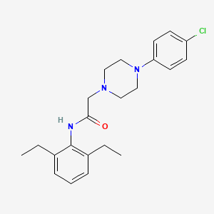 molecular formula C22H28ClN3O B5428171 2-[4-(4-chlorophenyl)piperazin-1-yl]-N-(2,6-diethylphenyl)acetamide 