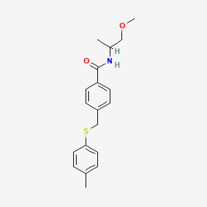 molecular formula C19H23NO2S B5428271 N-(2-methoxy-1-methylethyl)-4-{[(4-methylphenyl)thio]methyl}benzamide 