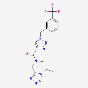molecular formula C17H18F3N7O B5428359 N-[(4-ethyl-4H-1,2,4-triazol-3-yl)methyl]-N-methyl-1-[3-(trifluoromethyl)benzyl]-1H-1,2,3-triazole-4-carboxamide 