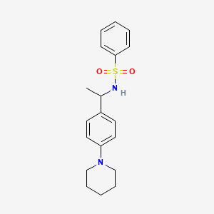 molecular formula C19H24N2O2S B5428439 N-{1-[4-(1-piperidinyl)phenyl]ethyl}benzenesulfonamide 