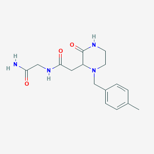 molecular formula C16H22N4O3 B5428519 N~2~-{[1-(4-methylbenzyl)-3-oxo-2-piperazinyl]acetyl}glycinamide 