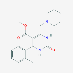 molecular formula C19H25N3O3 B5428618 METHYL 4-(2-METHYLPHENYL)-2-OXO-6-[(PIPERIDIN-1-YL)METHYL]-1,2,3,4-TETRAHYDROPYRIMIDINE-5-CARBOXYLATE 