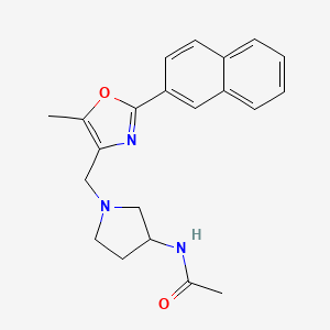 molecular formula C21H23N3O2 B5428649 N-(1-{[5-methyl-2-(2-naphthyl)-1,3-oxazol-4-yl]methyl}pyrrolidin-3-yl)acetamide 