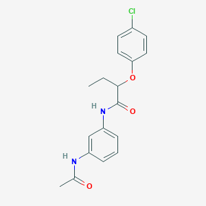 molecular formula C18H19ClN2O3 B5428669 N-[3-(acetylamino)phenyl]-2-(4-chlorophenoxy)butanamide 