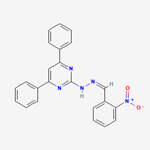 molecular formula C23H17N5O2 B5428699 N-[(Z)-(2-nitrophenyl)methylideneamino]-4,6-diphenylpyrimidin-2-amine 