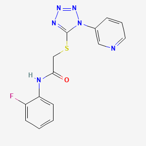 molecular formula C14H11FN6OS B5428778 N-(2-fluorophenyl)-2-{[1-(3-pyridinyl)-1H-tetrazol-5-yl]thio}acetamide 