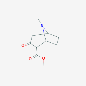 molecular formula C10H15NO3 B054288 Methyl 8-methyl-3-oxo-8-azabicyclo[3.2.1]octane-2-carboxylate CAS No. 112574-77-3
