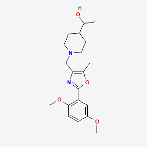 molecular formula C20H28N2O4 B5428809 1-(1-{[2-(2,5-dimethoxyphenyl)-5-methyl-1,3-oxazol-4-yl]methyl}piperidin-4-yl)ethanol 