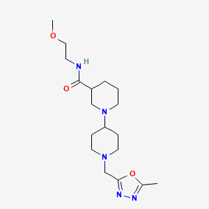 molecular formula C18H31N5O3 B5428854 N-(2-methoxyethyl)-1'-[(5-methyl-1,3,4-oxadiazol-2-yl)methyl]-1,4'-bipiperidine-3-carboxamide 