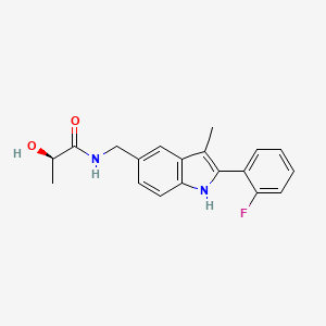 molecular formula C19H19FN2O2 B5428874 (2R)-N-{[2-(2-fluorophenyl)-3-methyl-1H-indol-5-yl]methyl}-2-hydroxypropanamide 