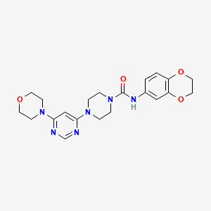 molecular formula C21H26N6O4 B5428888 N-(2,3-dihydro-1,4-benzodioxin-6-yl)-4-[6-(4-morpholinyl)-4-pyrimidinyl]-1-piperazinecarboxamide 