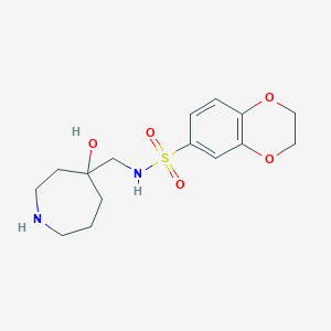 molecular formula C15H22N2O5S B5428933 N-[(4-hydroxy-4-azepanyl)methyl]-2,3-dihydro-1,4-benzodioxine-6-sulfonamide hydrochloride 