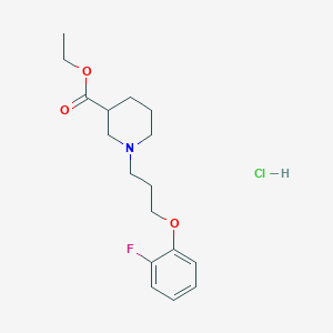 molecular formula C17H25ClFNO3 B5428956 Ethyl 1-[3-(2-fluorophenoxy)propyl]piperidine-3-carboxylate;hydrochloride 
